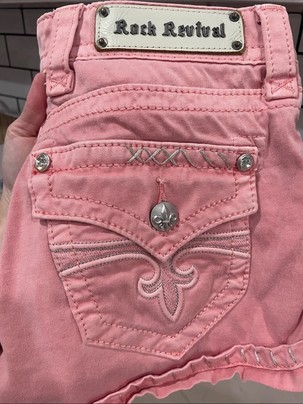 Rock Revival Pink Denim Short Shorts